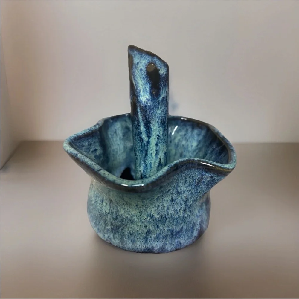 Artistic Blue Ceramic Centerpiece signed - Picture 3 of 6